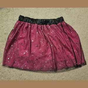 Purple sequin layered girls skirt